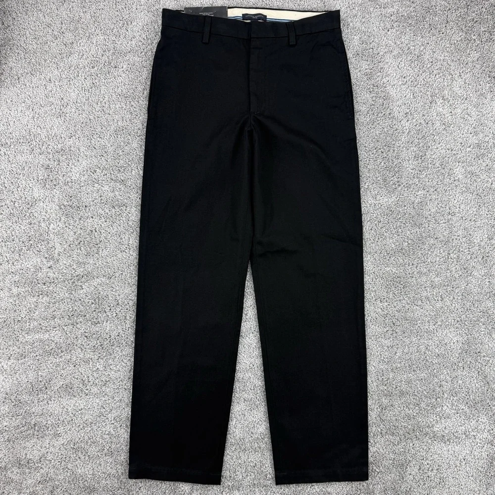 VTG Banana Republic Gavin Chino Pants Men's NWT 31x32 Black Flat Front Straight